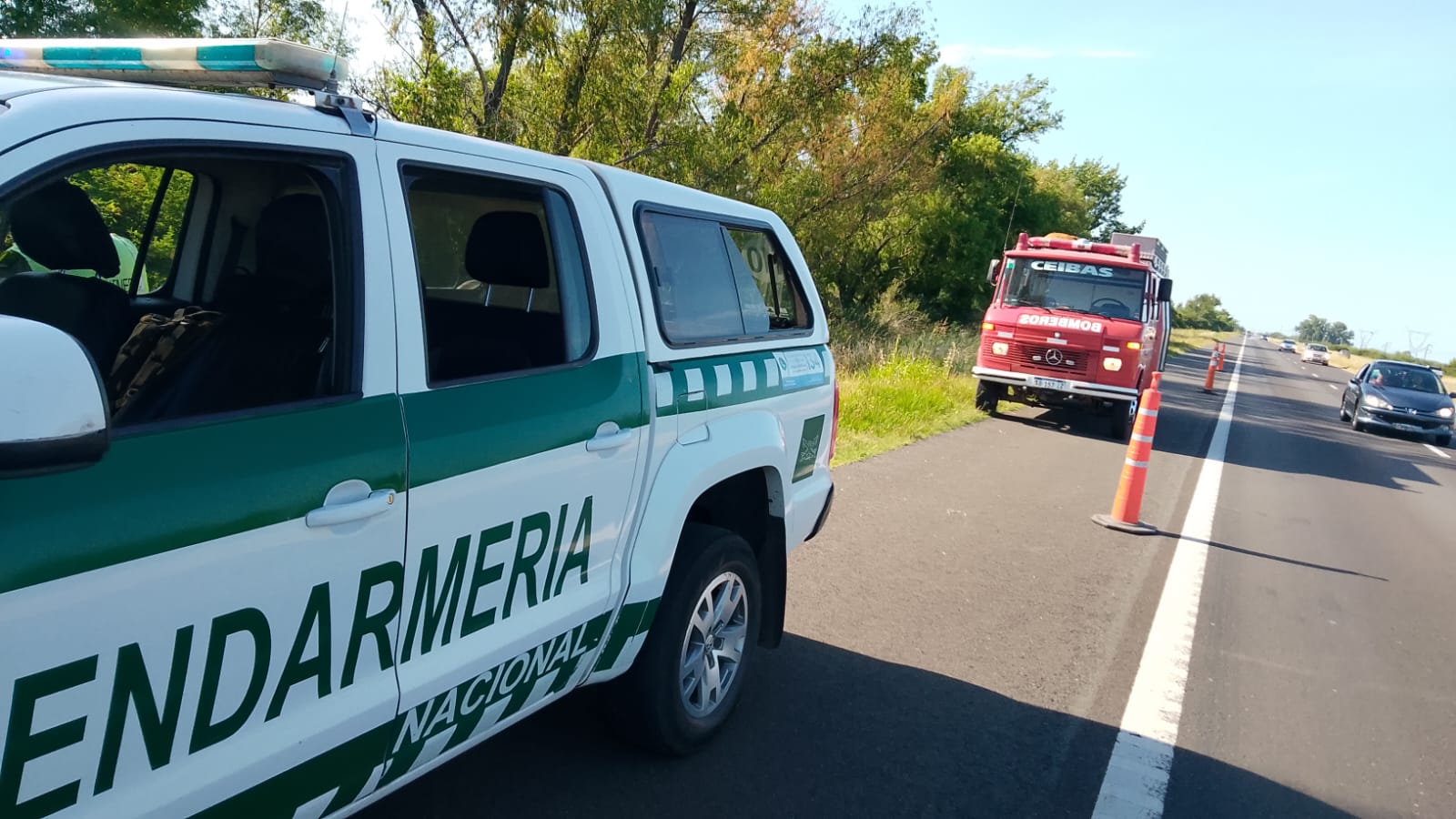 Un auto despistó y quedó oculto entre árboles en la Autovía 12: el conductor caminó varios kilómetros para pedir ayuda