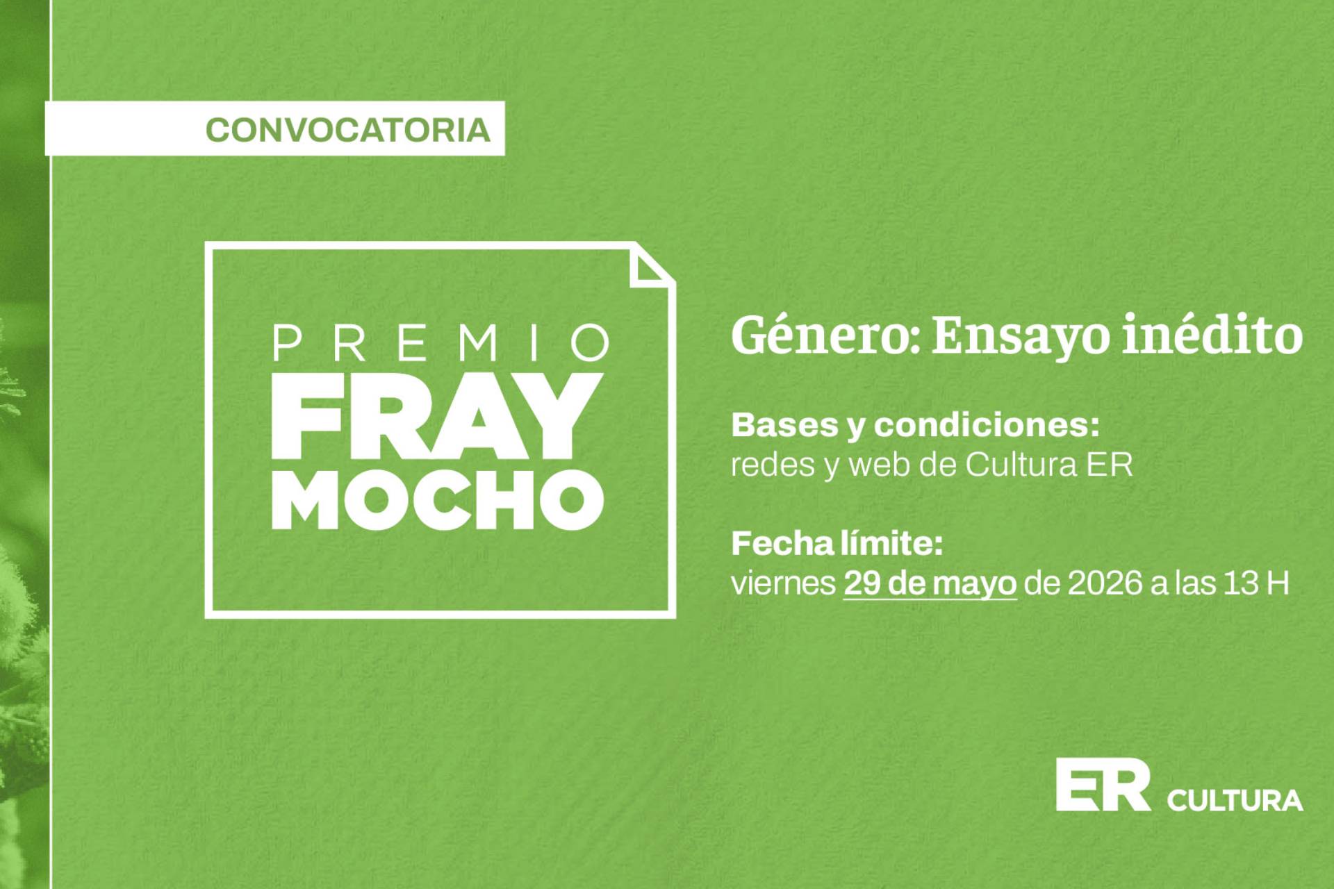 Convocan a una nueva edición del Premio Literario Fray Mocho en el género ensayo