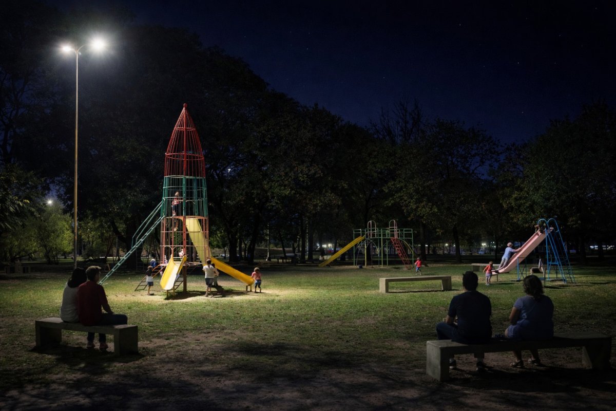 Imagen de noticia Los espacios de esparcimiento del Parque Unzué cuentan con nueva luminaria LED