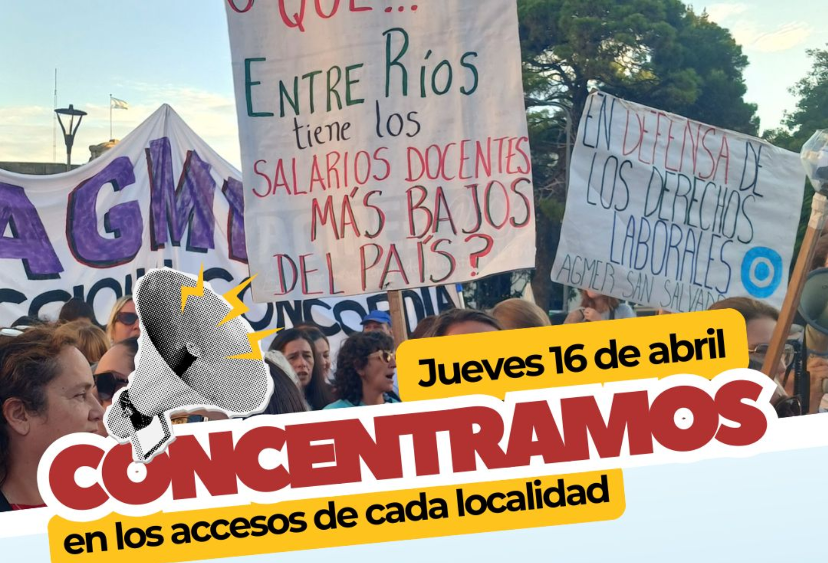 Imagen de noticia AGMER convoca a concentraciones en toda la provincia en reclamo salarial y contra la reforma jubilatoria