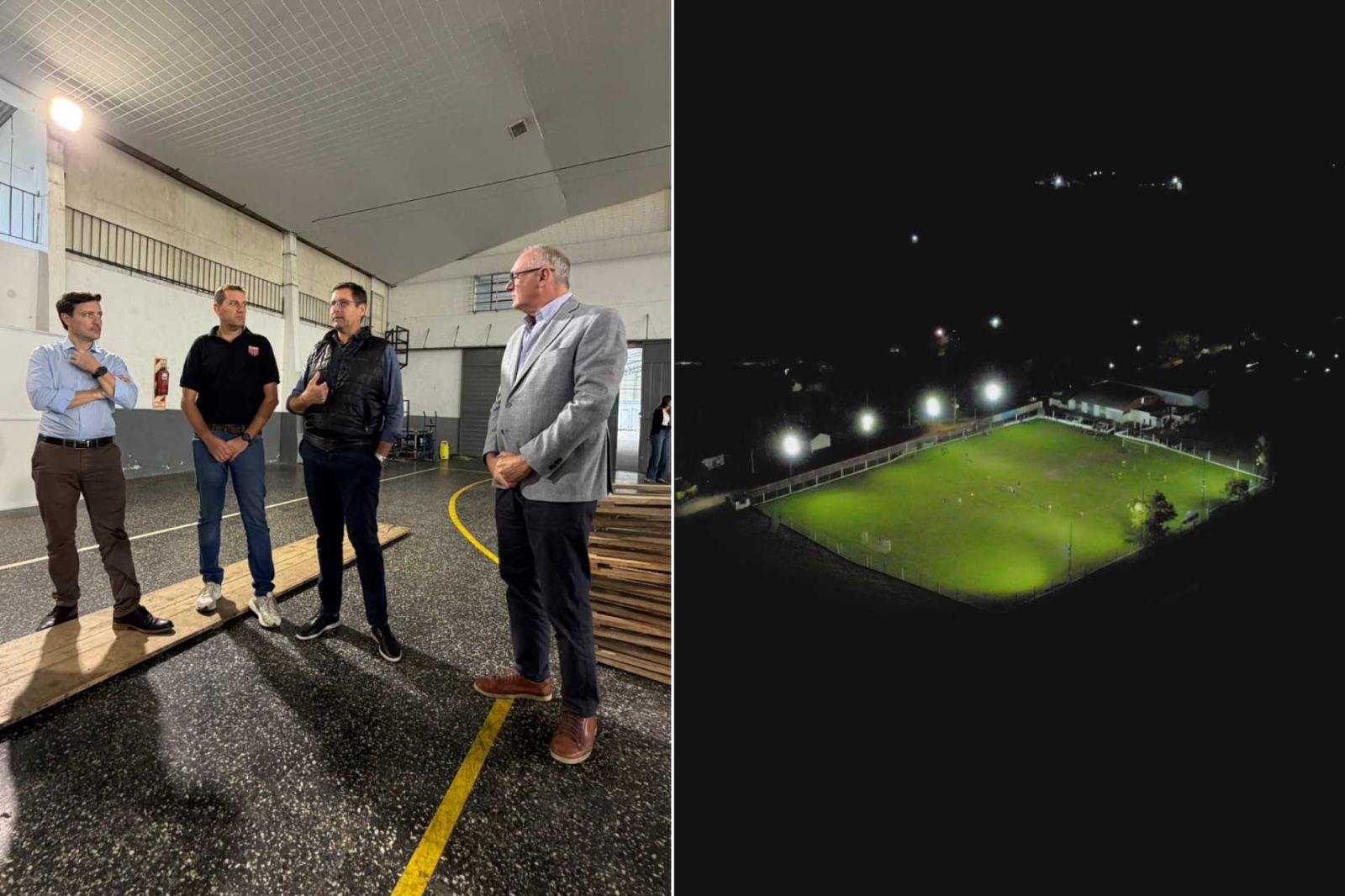 Enersa realizó obras de iluminación en clubes de Pueblo Liebig y Aldea San Antonio