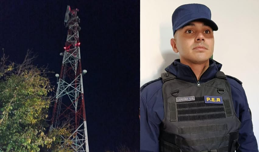 Imagen de noticia Un policía escaló una antena de 100 metros y evitó una tragedia en pleno centro de la ciudad