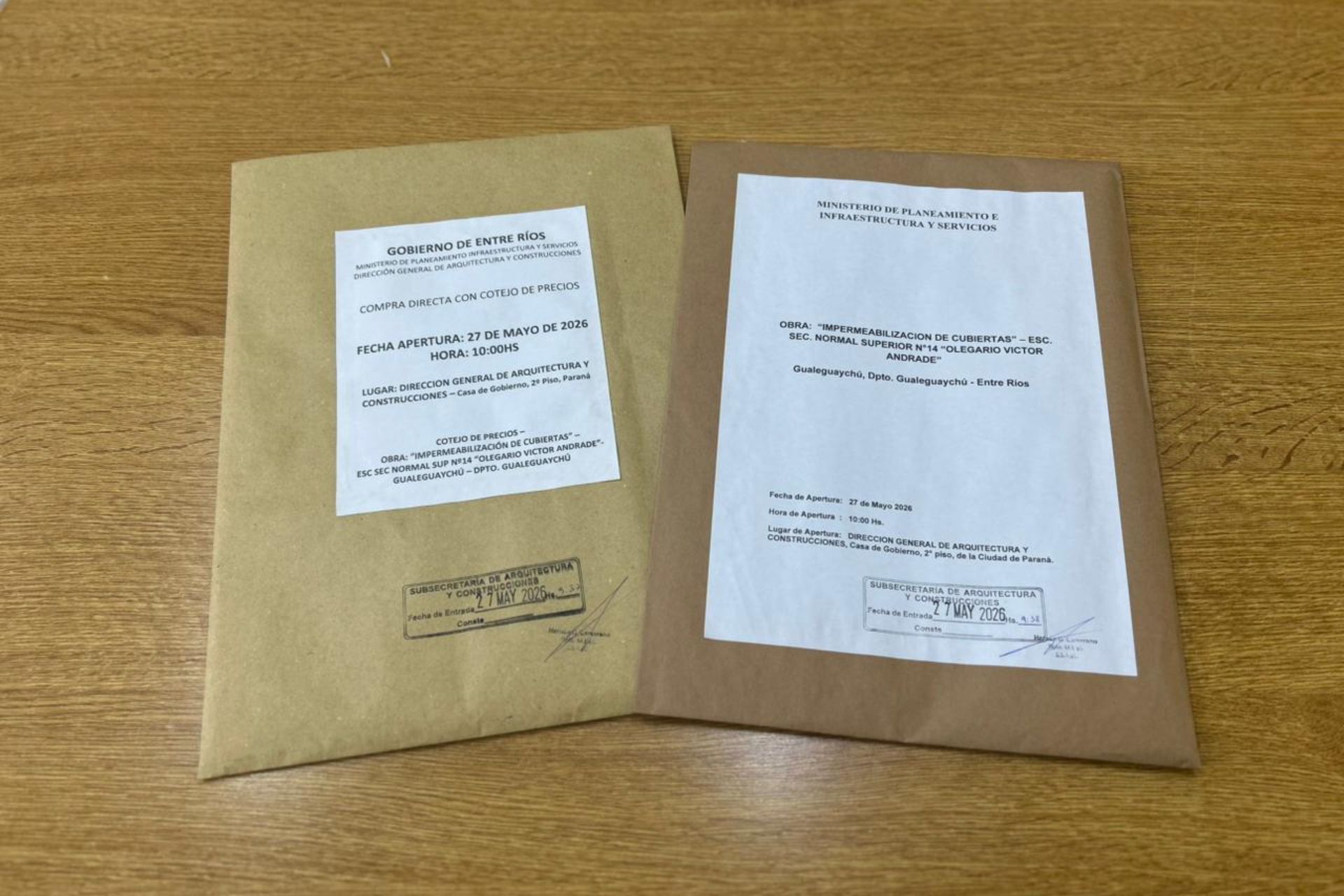 Imagen de noticia Abrieron sobres para obras en la Escuela Normal Olegario Víctor Andrade por más de 36 millones de pesos