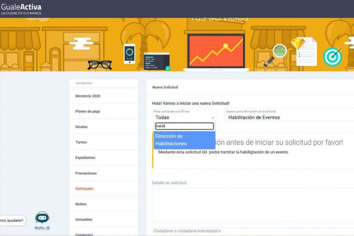 Imagen de noticia Las habilitaciones comerciales pueden iniciarse desde Gualeactiva