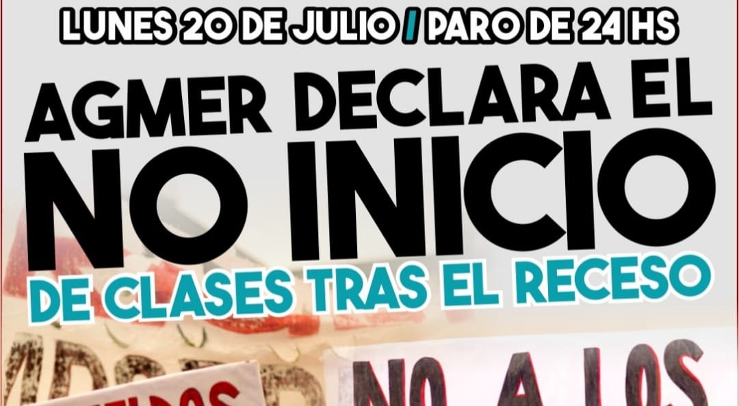 Imagen de noticia El regreso a las aulas comenzará con un paro docente convocado por AGMER