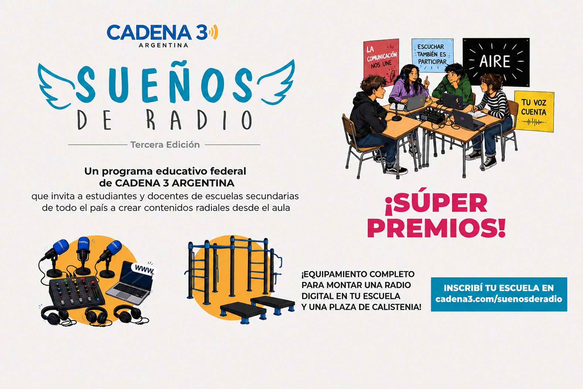 Imagen de noticia Invitan a las escuelas secundarias a participar del certamen federal Sueños de Radio