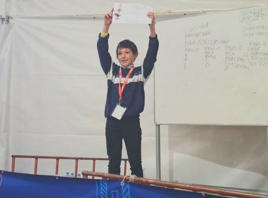 Imagen de noticia Santino Percara Bombieri se consagró campeón nacional de la Olimpíada Matemática Ñandú